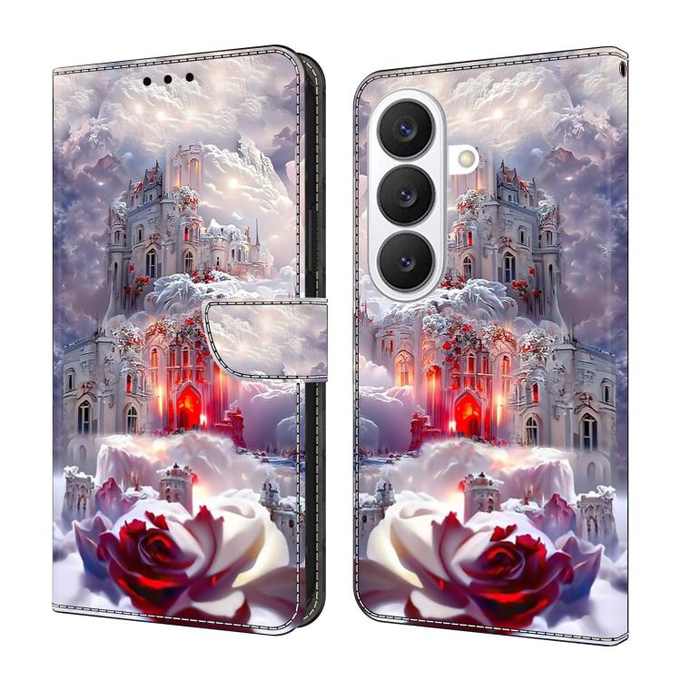 For Samsung Galaxy S26 5G Crystal-Like Painted Vegan Leather Phone Case(Snow Castle)