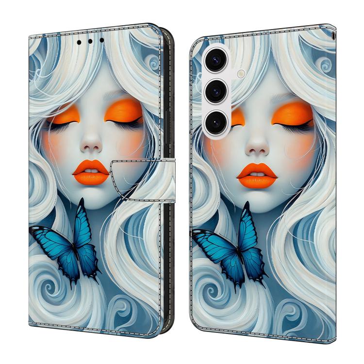 For Samsung Galaxy S26 5G Crystal-Like Painted Vegan Leather Phone Case(Snow Girl)