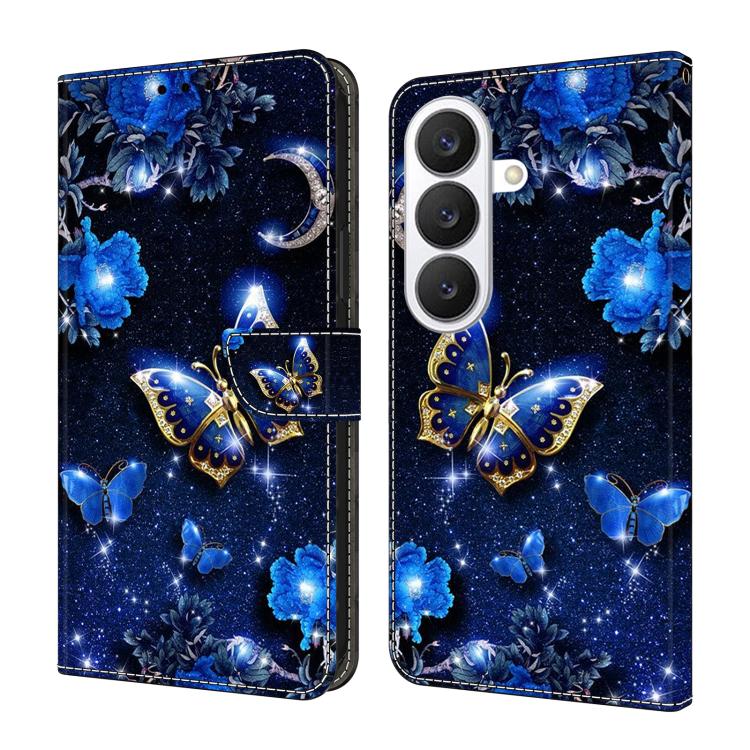 For Samsung Galaxy S26 5G Crystal-Like Painted Vegan Leather Phone Case(Sparkling Diamond Butterfly)