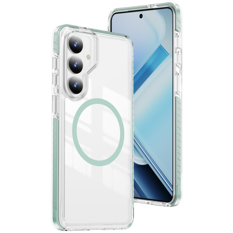 For Samsung Galaxy S26 5G Crystal Shield Clear Magnetic Acrylic Hybrid TPU Phone Case(Mint Green)