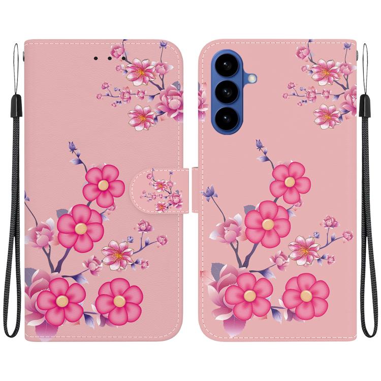 For Samsung Galaxy S26 5G Crystal Texture Colored Drawing Leather Phone Case(Cherry Blossoms)