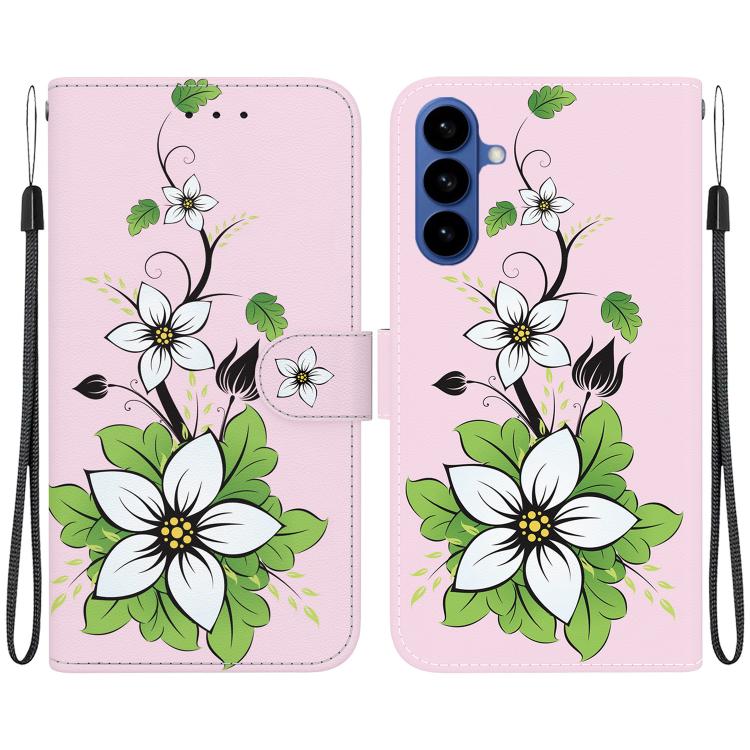 For Samsung Galaxy S26 5G Crystal Texture Colored Drawing Leather Phone Case(Lily)