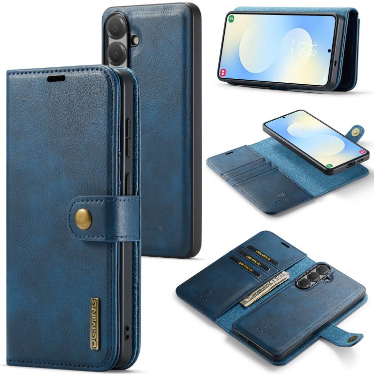 For Samsung Galaxy S26 5G DG.MING Crazy Horse Texture Detachable Magnetic Leather Case(Blue)
