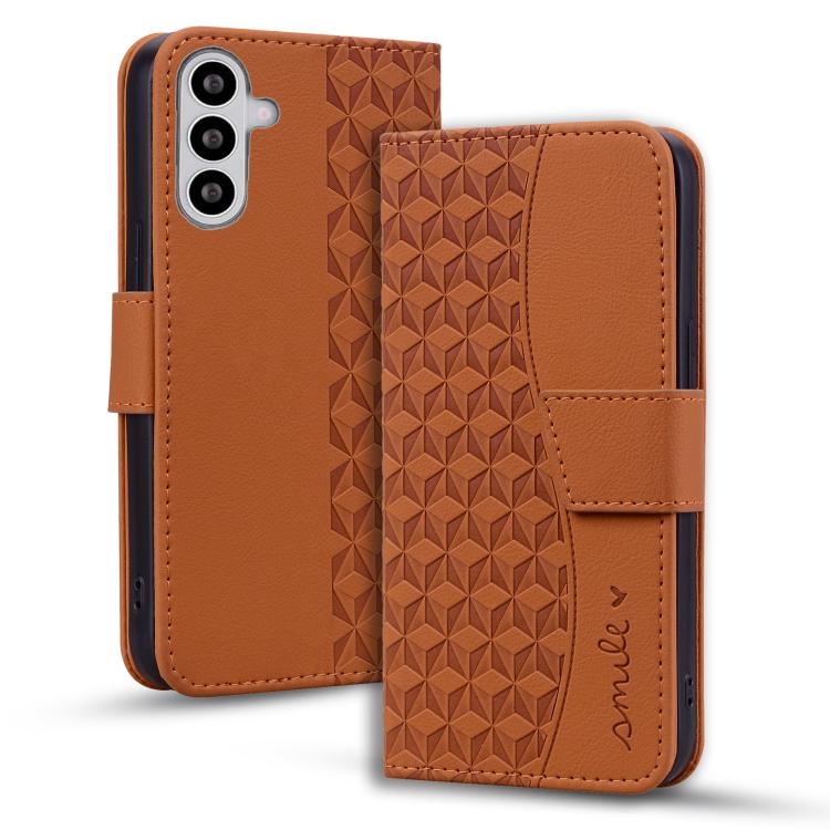 For Samsung Galaxy S26 5G Diamond Buckle Leather Phone Case with Lanyard(Brown)