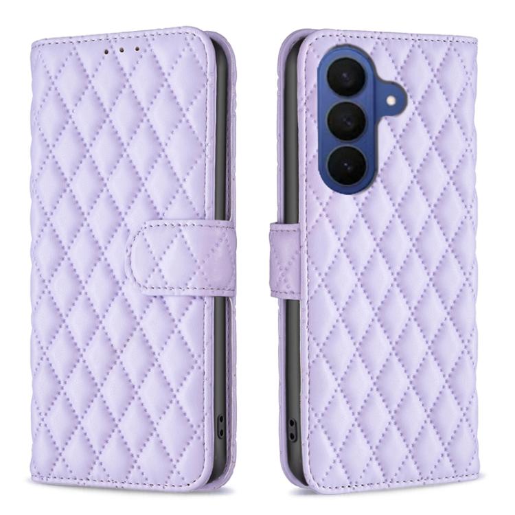 For Samsung Galaxy S26 5G Diamond Lattice Wallet Flip Leather Phone Case(Purple)