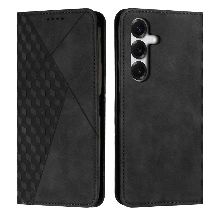 For Samsung Galaxy S26 5G Diamond Splicing Skin Feel Magnetic Leather Phone Case(Black)