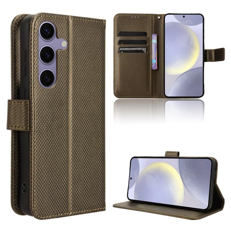 For Samsung Galaxy S26 5G Diamond Texture Leather Phone Case(Brown)