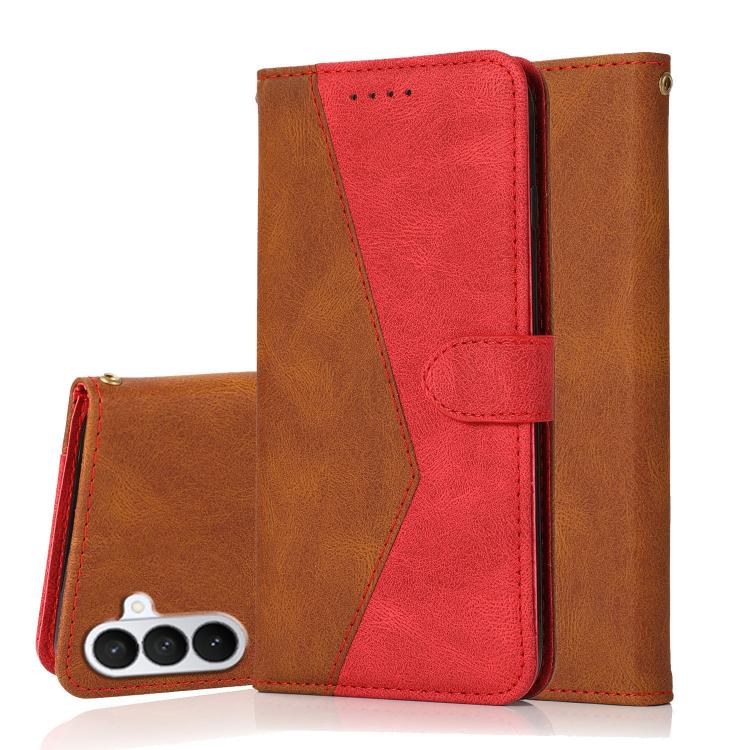 For Samsung Galaxy S26 5G Dual-color Stitching Leather Phone Case(Brown Red)