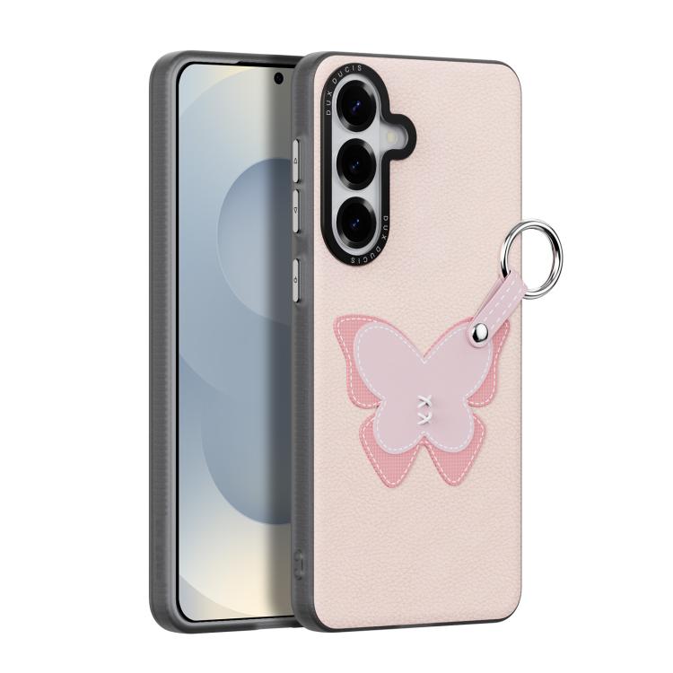 For Samsung Galaxy S26 5G DUX DUCIS LUVY Series Phone Case with Finger Ring Buckle(Pink Butterfly)