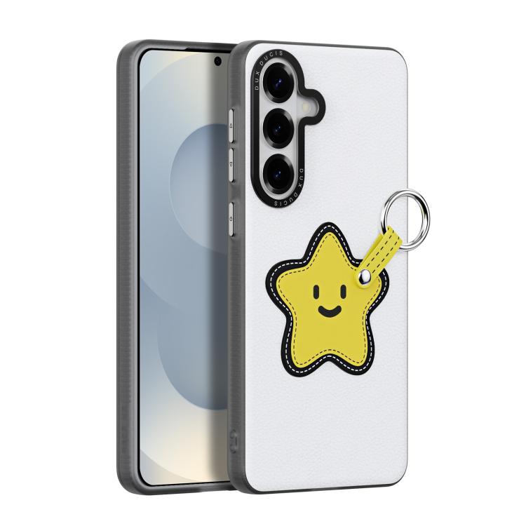 For Samsung Galaxy S26 5G DUX DUCIS LUVY Series Phone Case with Finger Ring Buckle(Snow White Stars)