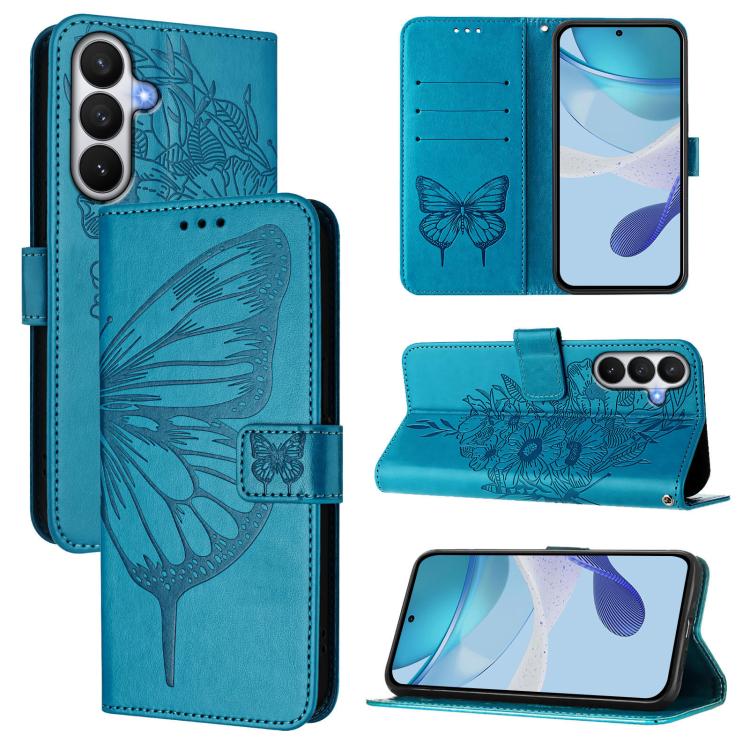 For Samsung Galaxy S26 5G Embossed Butterfly Leather Phone Case(Blue)