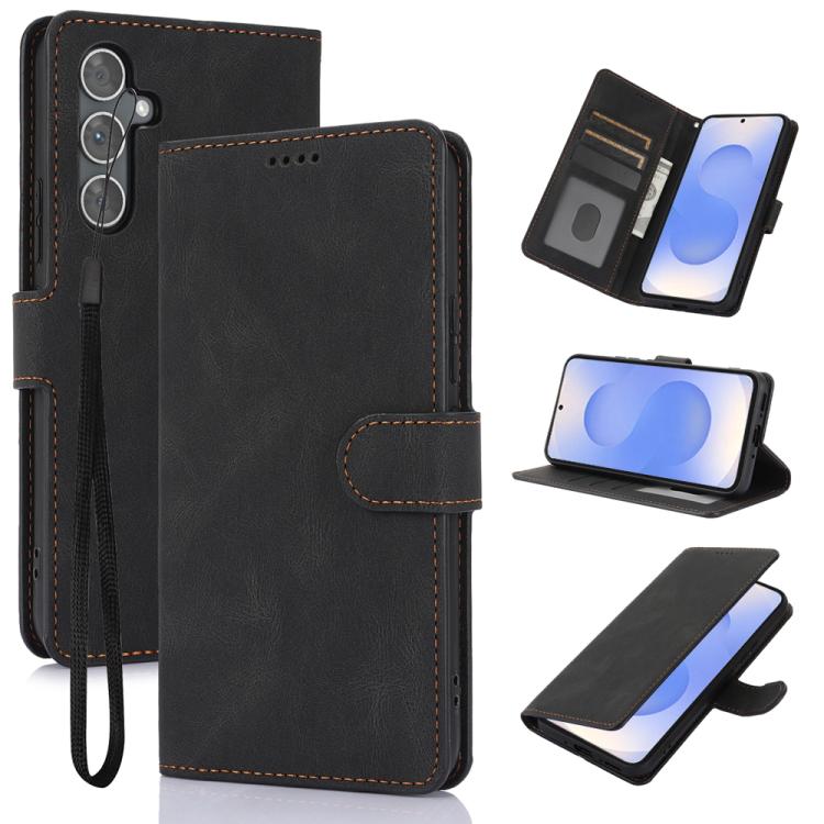 For Samsung Galaxy S26 5G Fantasy Skin-feel Calfskin Texture Leather Phone Case(Black)