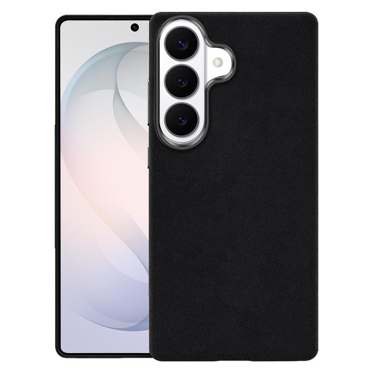 For Samsung Galaxy S26 5G Flannel Textured Magnetic Full Coverage Phone Case(Black)