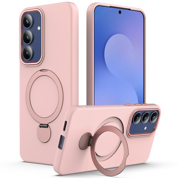 For Samsung Galaxy S26 5G Gen1.5 Pivot Ring Holder TPU Hybrid PC Phone Case(Pink)
