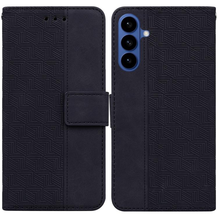 For Samsung Galaxy S26 5G Geometric Embossed Leather Phone Case(Black)