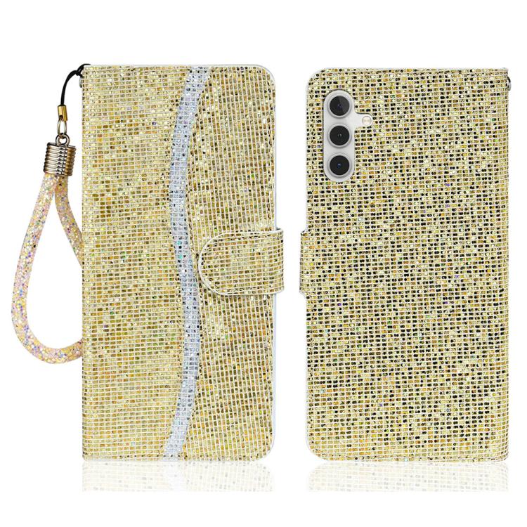 For Samsung Galaxy S26 5G Glitter Powder Filp Leather Phone Case(Gold)