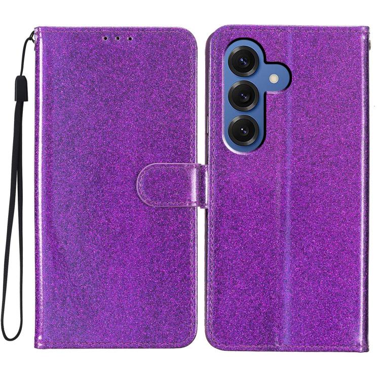 For Samsung Galaxy S26 5G Glitter Powder Flip Leather Phone Case(Purple)
