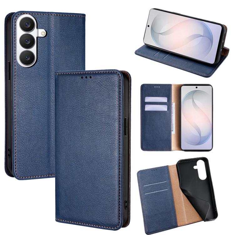 For Samsung Galaxy S26 5G Gloss Oil Solid Color Magnetic Leather Phone Case(Blue)