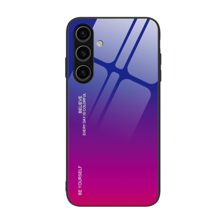 For Samsung Galaxy S26 5G Gradient Color Glass Phone Case(Purple Red)