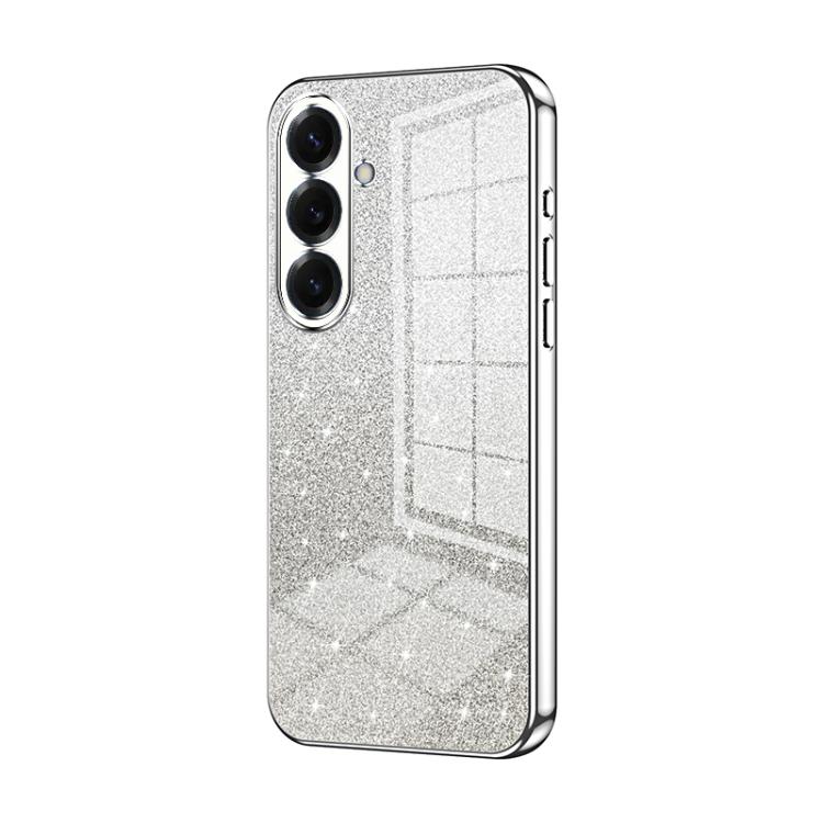 For Samsung Galaxy S26 5G Gradient Glitter Powder Electroplated Phone Case(Silver)