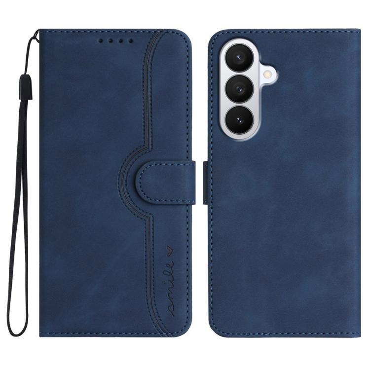 For Samsung Galaxy S26 5G Heart Pattern Skin Feel Leather Phone Case(Royal Blue)