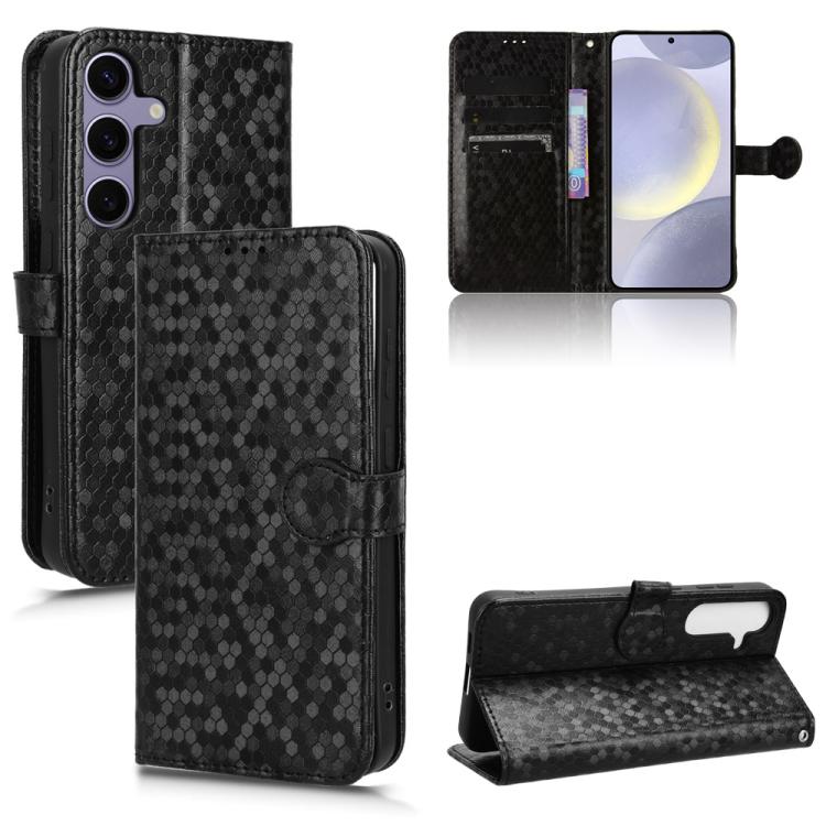 For Samsung Galaxy S26 5G Honeycomb Dot Texture Leather Phone Case(Black)