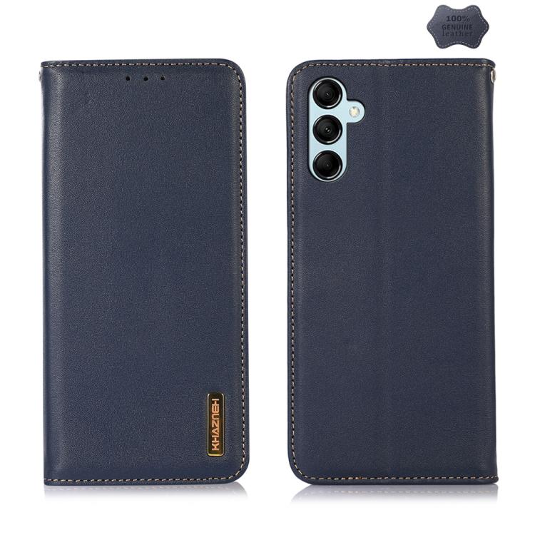 For Samsung Galaxy S26 5G KHAZNEH Nappa Top Layer Cowhide Leather Phone Case(Blue)