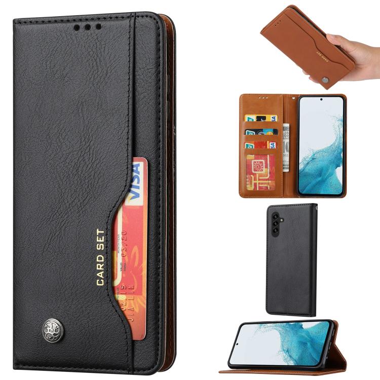 For Samsung Galaxy S26 5G Knead Skin Texture Flip Leather Phone Case(Black)