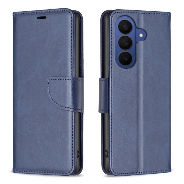For Samsung Galaxy S26 5G Lambskin Texture Pure Color Flip Leather Phone Case(Blue)