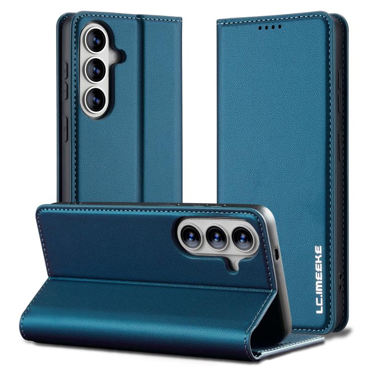 For Samsung Galaxy S26 5G LC.IMEEKE L1 Series Frosted Fine Texture PU Phone Case(Blue)