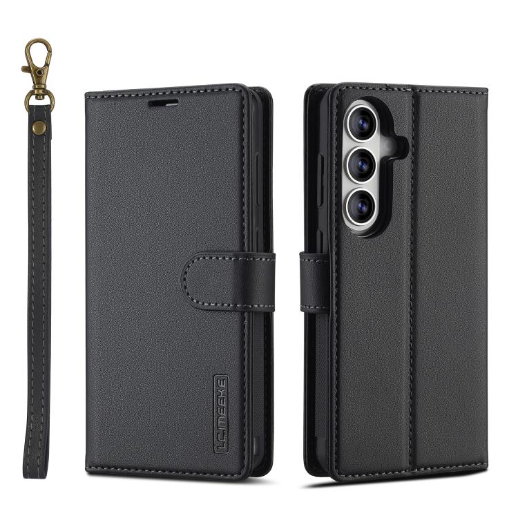 For Samsung Galaxy S26 5G LC.IMEEKE L2 Series Detachable Magsafe PU Phone Case with Lanyard(Black)