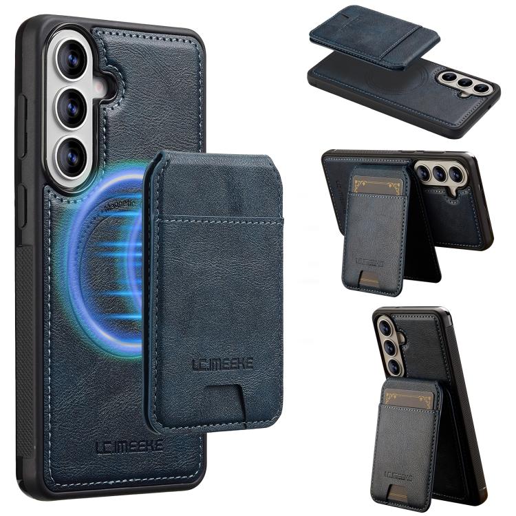 For Samsung Galaxy S26 5G LC.IMEEKE L3 Series Detachable RFID Card Bag Magsafe Phone Case(Blue)
