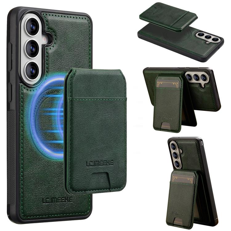 For Samsung Galaxy S26 5G LC.IMEEKE L3 Series Detachable RFID Card Bag Magsafe Phone Case(Green)