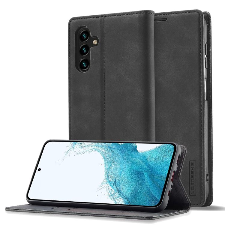 For Samsung Galaxy S26 5G LC.IMEEKE Strong Magnetism Microfiber Leather Phone Case(Black)