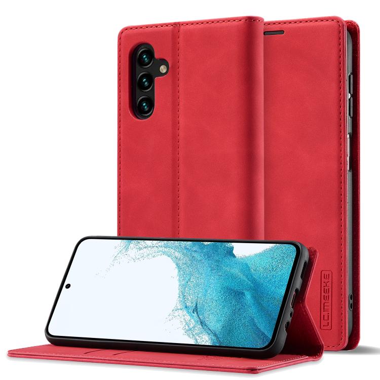 For Samsung Galaxy S26 5G LC.IMEEKE Strong Magnetism Microfiber Leather Phone Case(Red)
