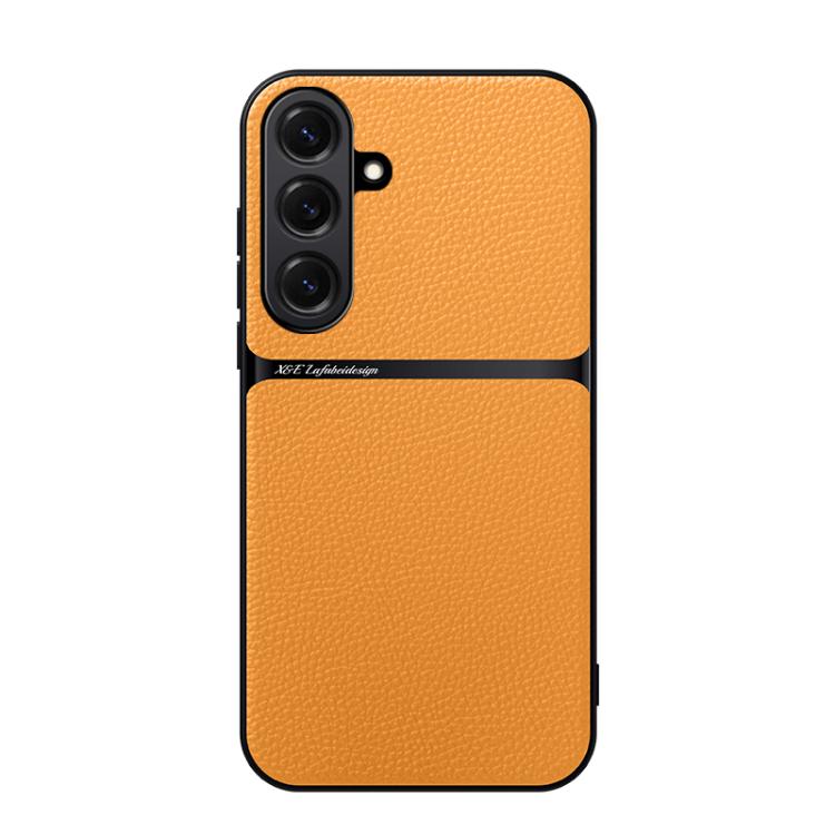 For Samsung Galaxy S26 5G Litchi Leather Magnetic Full Coverage Shockproof Phone Case(Yellow)