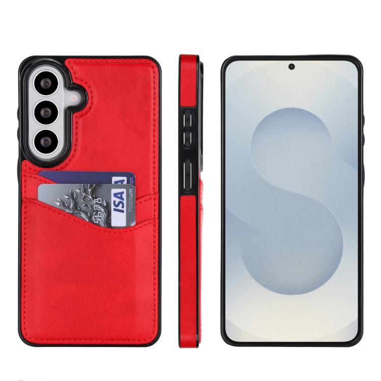 For Samsung Galaxy S26 5G Litchi Leather Skin Card Slots Phone Case(Red)