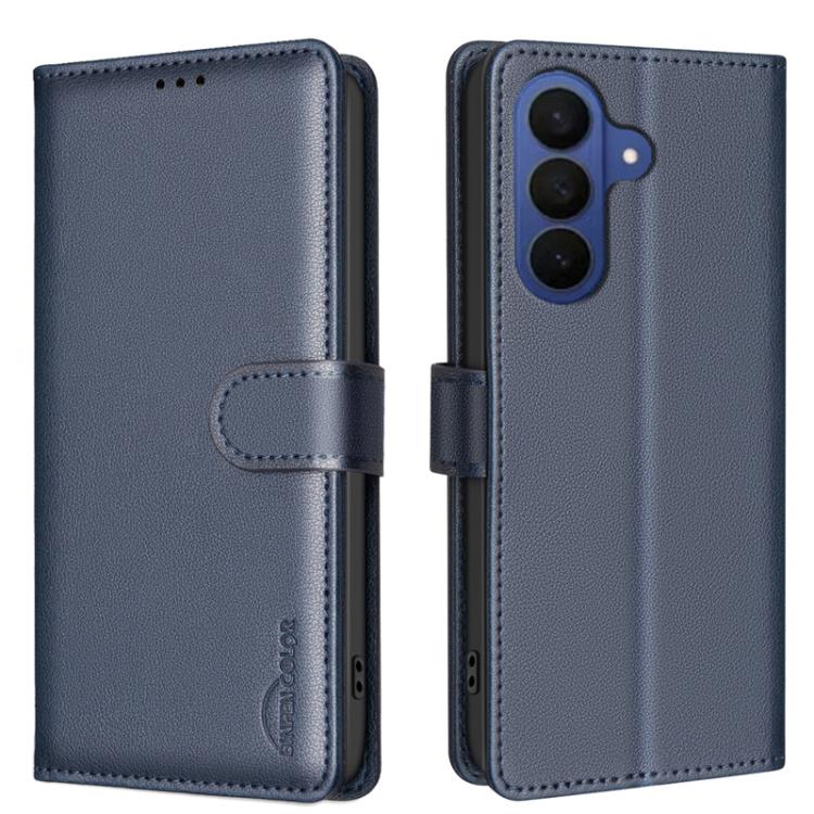 For Samsung Galaxy S26 5G Litchi Texture RFID Anti-theft Leather Phone Case(Blue)