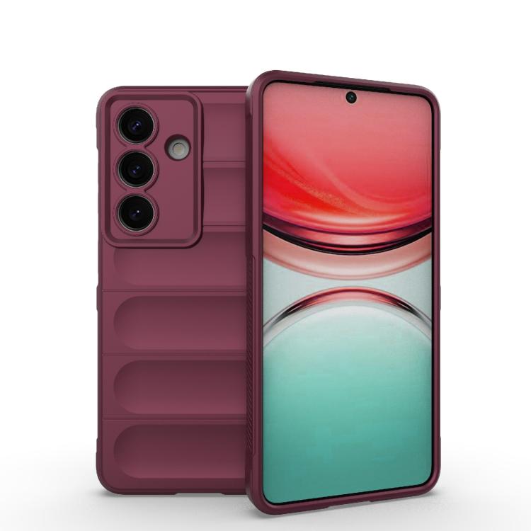 For Samsung Galaxy S26 5G Magic Shield TPU + Flannel Phone Case(Wine Red)