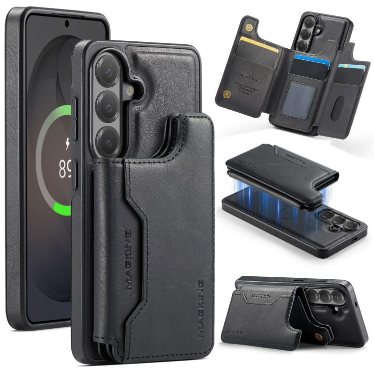 For Samsung Galaxy S26 5G MAGKING K3 Series MagSafe RFID Card Bag Detachable Phone Case(Black)