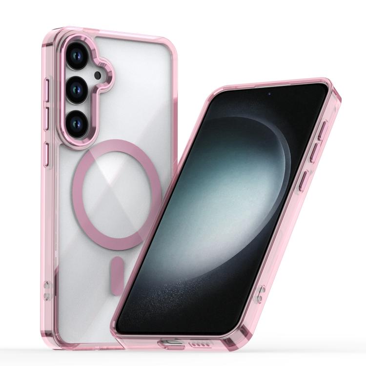 For Samsung Galaxy S26 5G MagSafe Magnetic Clear Phone Case(Pink)