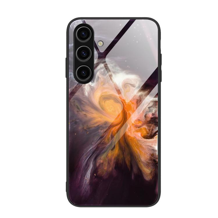 For Samsung Galaxy S26 5G Marble Pattern Glass Protective Phone Case(Typhoon)