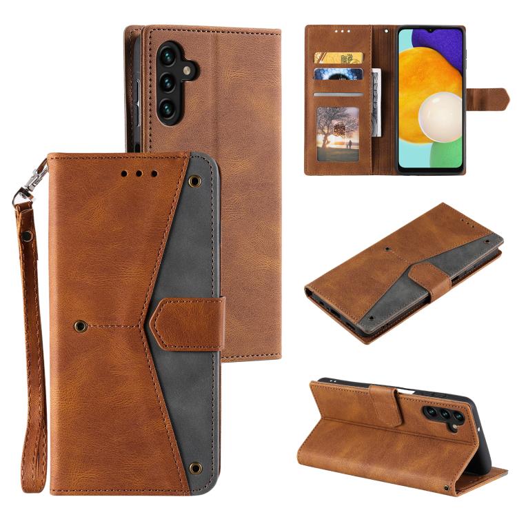 For Samsung Galaxy S26 5G Nail Skin Feel Stitching Calf Texture Leather Phone Case(Brown)