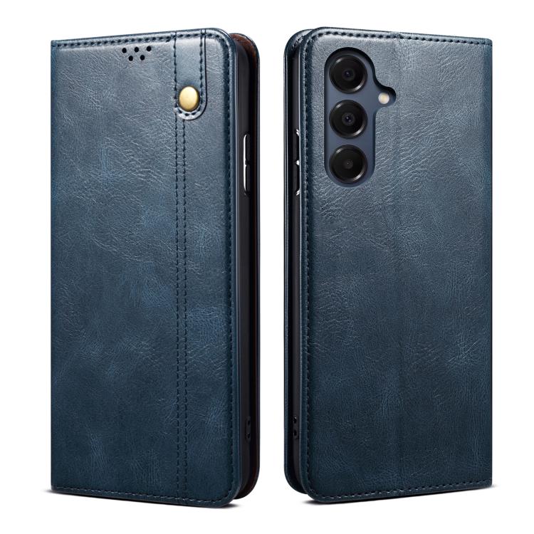 For Samsung Galaxy S26 5G Oil Wax Crazy Horse Texture Leather Phone Case(Blue)