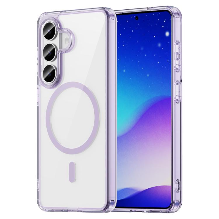 For Samsung Galaxy S26 5G PC Hybrid TPU Airbag Shockproof MagSafe Phone Case(Transparent Purple)