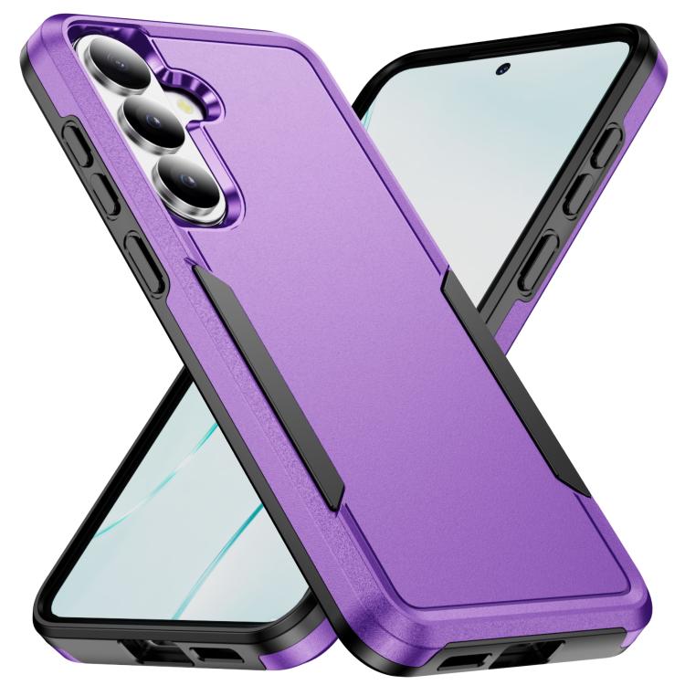For Samsung Galaxy S26 5G Pioneer Armor Heavy Duty PC Hybrid TPU Phone Case(Purple+Black)