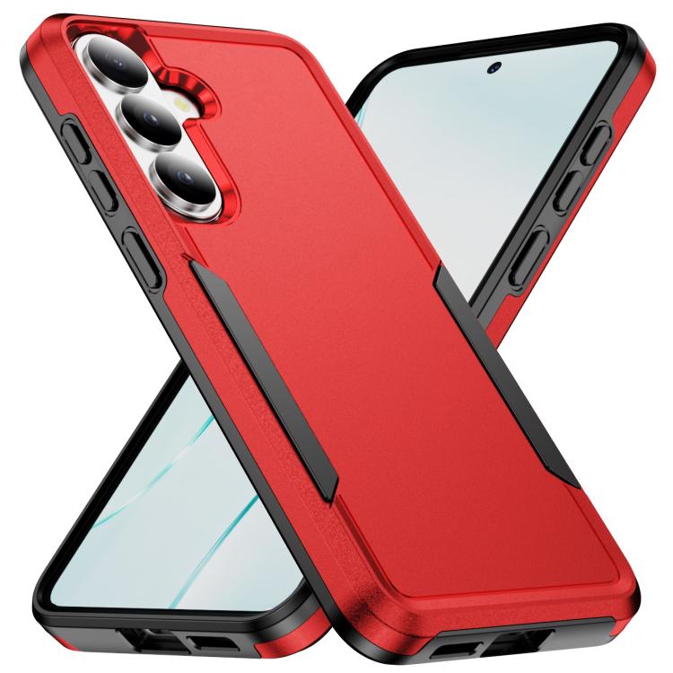 For Samsung Galaxy S26 5G Pioneer Armor Heavy Duty PC Hybrid TPU Phone Case(Red+Black)