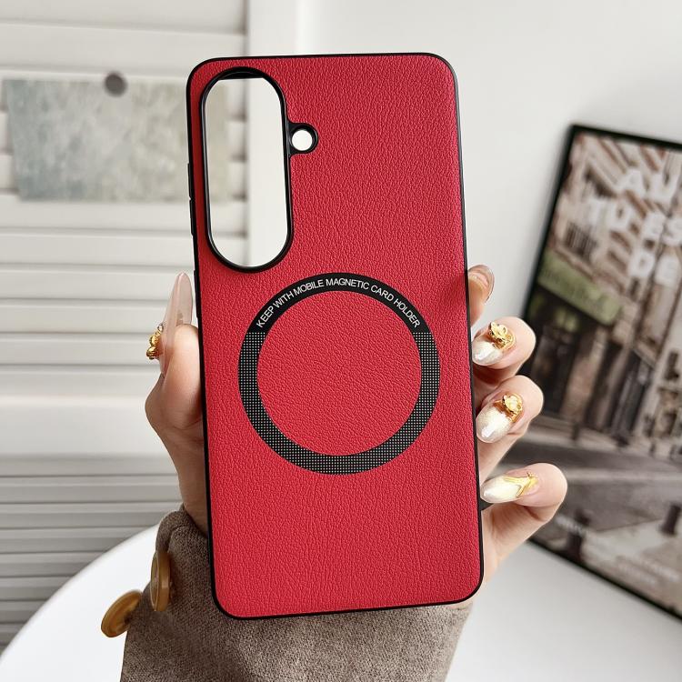 For Samsung Galaxy S26 5G PU MagSafe Magnetic Phone Case(Red)