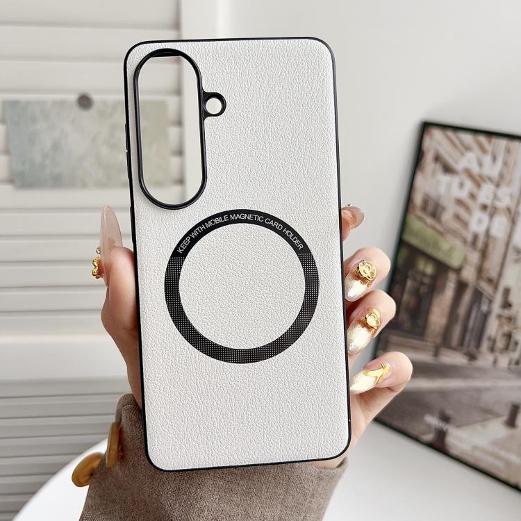 For Samsung Galaxy S26 5G PU MagSafe Magnetic Phone Case(White)