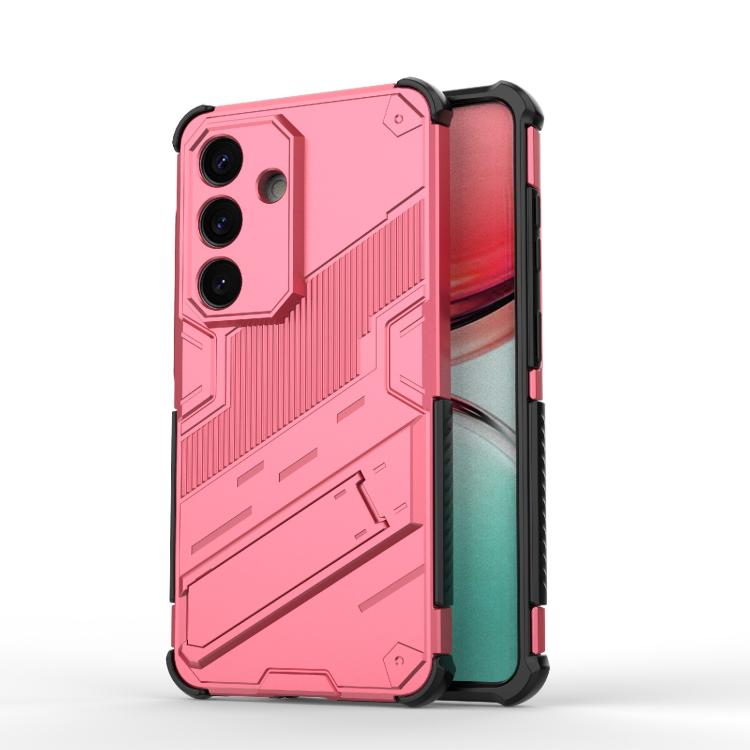 For Samsung Galaxy S26 5G Punk Armor 2 in 1 PC + TPU Shockproof Phone Case with Invisible Holder(Light Red)